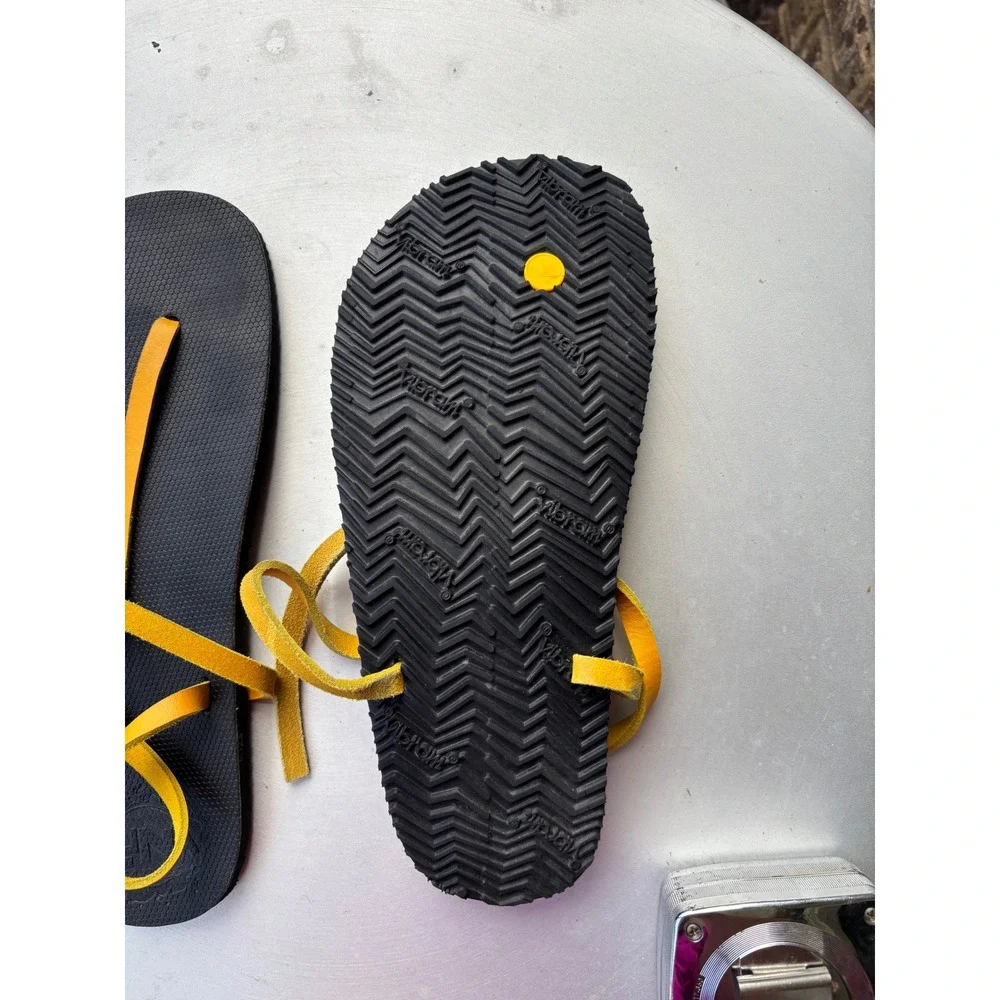 Luna Sandals Huarache Yellow Leather Wrap Minimalist Vibram Sole Sandals